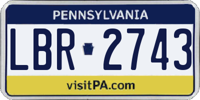 PA license plate LBR2743