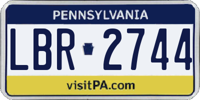 PA license plate LBR2744