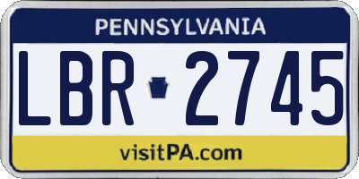 PA license plate LBR2745
