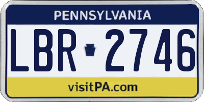 PA license plate LBR2746