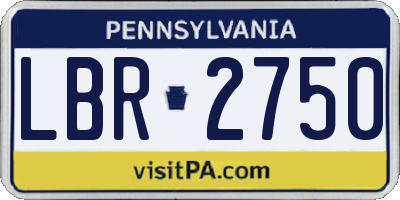 PA license plate LBR2750