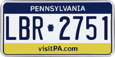 PA license plate LBR2751