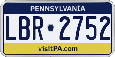 PA license plate LBR2752
