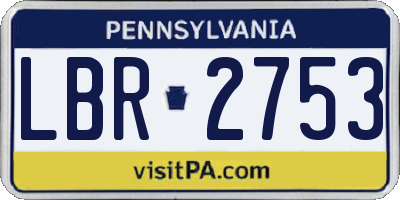 PA license plate LBR2753