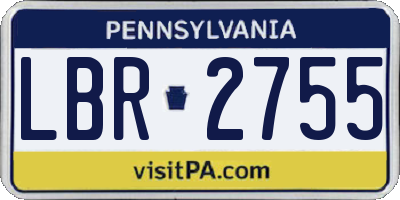 PA license plate LBR2755