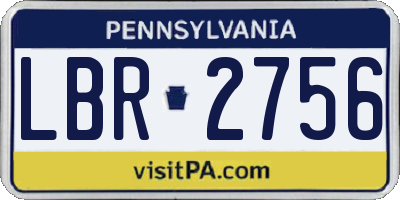 PA license plate LBR2756