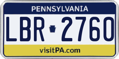 PA license plate LBR2760