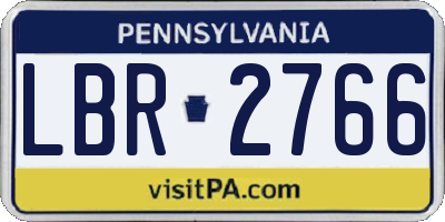 PA license plate LBR2766