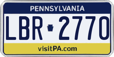 PA license plate LBR2770