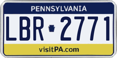 PA license plate LBR2771