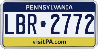 PA license plate LBR2772
