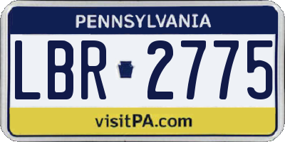 PA license plate LBR2775
