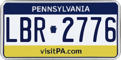 PA license plate LBR2776