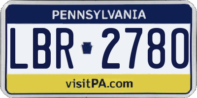 PA license plate LBR2780