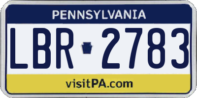 PA license plate LBR2783