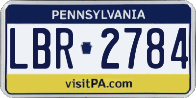 PA license plate LBR2784