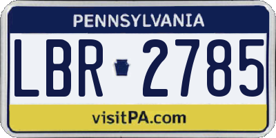 PA license plate LBR2785