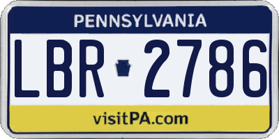 PA license plate LBR2786