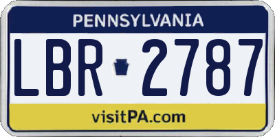 PA license plate LBR2787