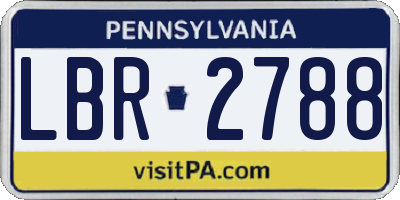 PA license plate LBR2788