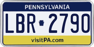 PA license plate LBR2790