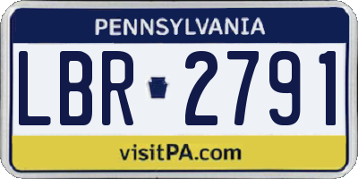 PA license plate LBR2791