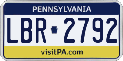 PA license plate LBR2792