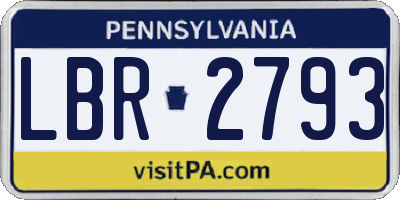 PA license plate LBR2793