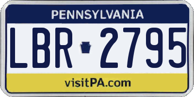 PA license plate LBR2795