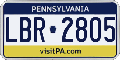 PA license plate LBR2805