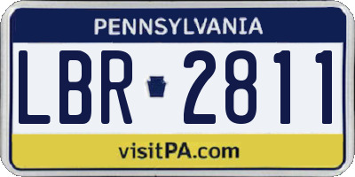 PA license plate LBR2811
