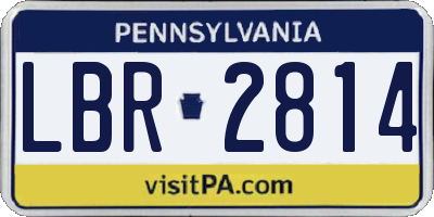 PA license plate LBR2814