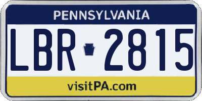 PA license plate LBR2815