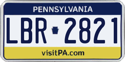 PA license plate LBR2821
