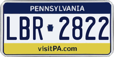 PA license plate LBR2822