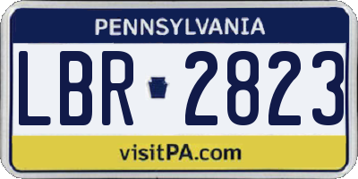 PA license plate LBR2823