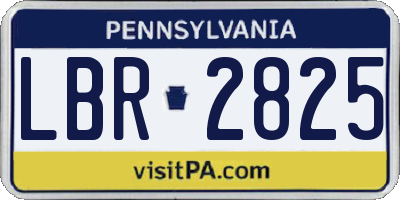 PA license plate LBR2825