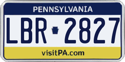 PA license plate LBR2827