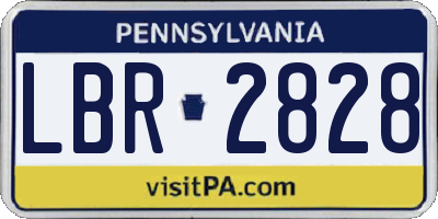PA license plate LBR2828