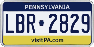 PA license plate LBR2829