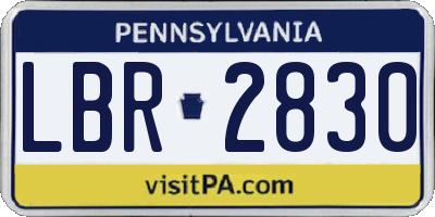 PA license plate LBR2830