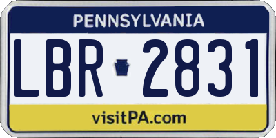 PA license plate LBR2831