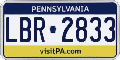 PA license plate LBR2833