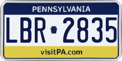 PA license plate LBR2835