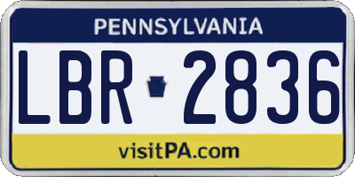 PA license plate LBR2836