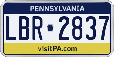 PA license plate LBR2837