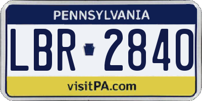 PA license plate LBR2840
