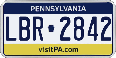 PA license plate LBR2842