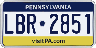 PA license plate LBR2851