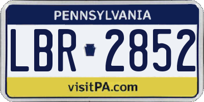 PA license plate LBR2852